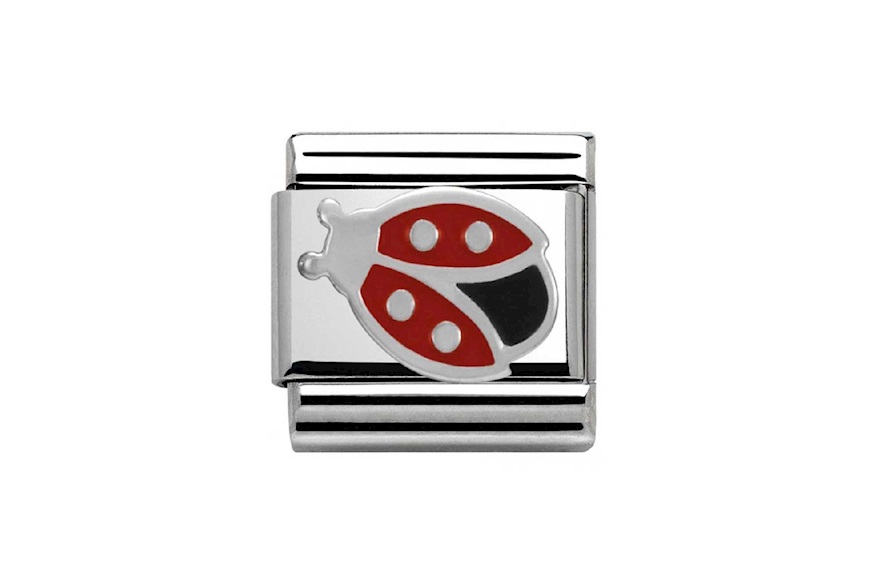 Ladybug Composable steel silver and enamel Nomination