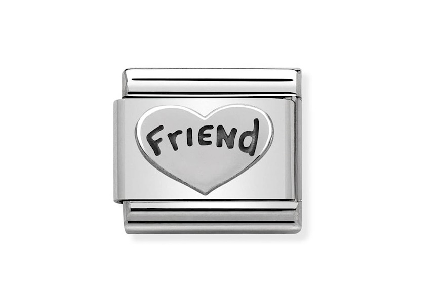 Cuore Friend Composable acciaio e argento Nomination