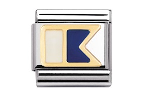 A letter nautical alphabet Composable steel gold and enamel Nomination