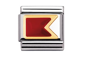 B letter nautical alphabet Composable steel gold and enamel Nomination