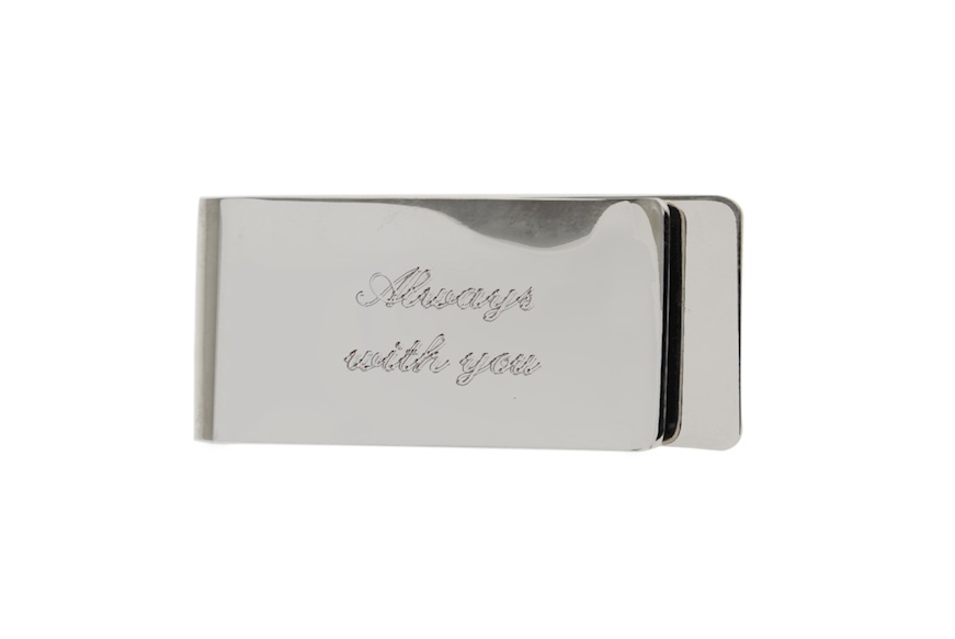 Money clip silver rectangular engraved Selezione Zanolli