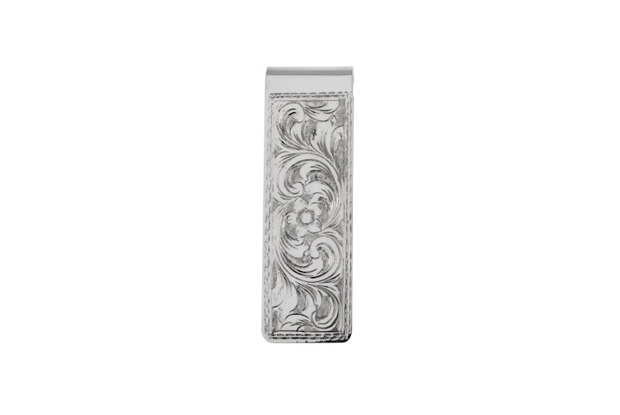 Money clip silver rectangular engraved Selezione Zanolli
