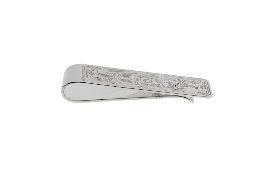 Money clip silver rectangular engraved Selezione Zanolli