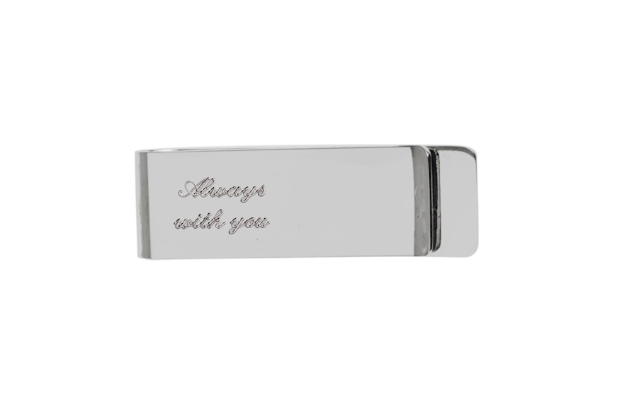 Money clip silver rectangular engraved Selezione Zanolli