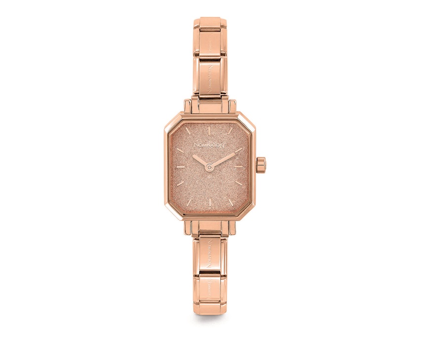 Orologio donna Composable acciaio con quadrante in glitter rosa Nomination