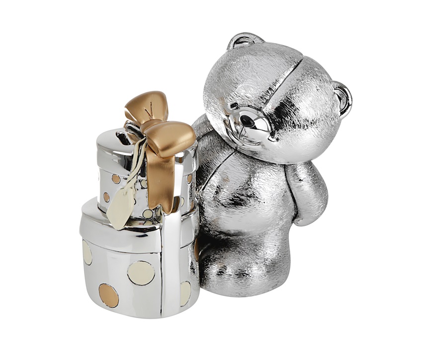 Salvadanaio orsetto Forever Friends con pacchi regalo Selezione Zanolli