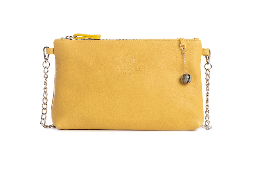Bag Jacqueline leather yellow with glass sphere Antica Murrina