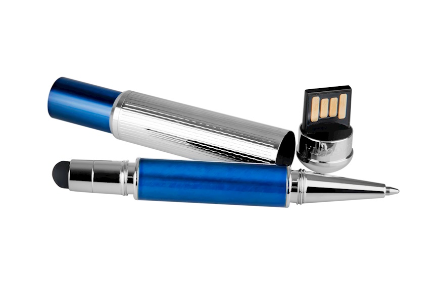 USB ballpoint pen Tris blue 8 giga memory Selezione Zanolli