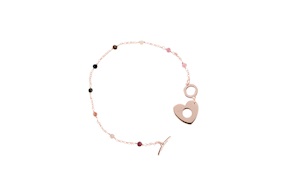 Bracciale Mon Amour argento con cuore e cristalli dark mix