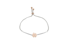 Bracciale Milleluci acciaio con quadrifoglio centrale e zirconi Nomination