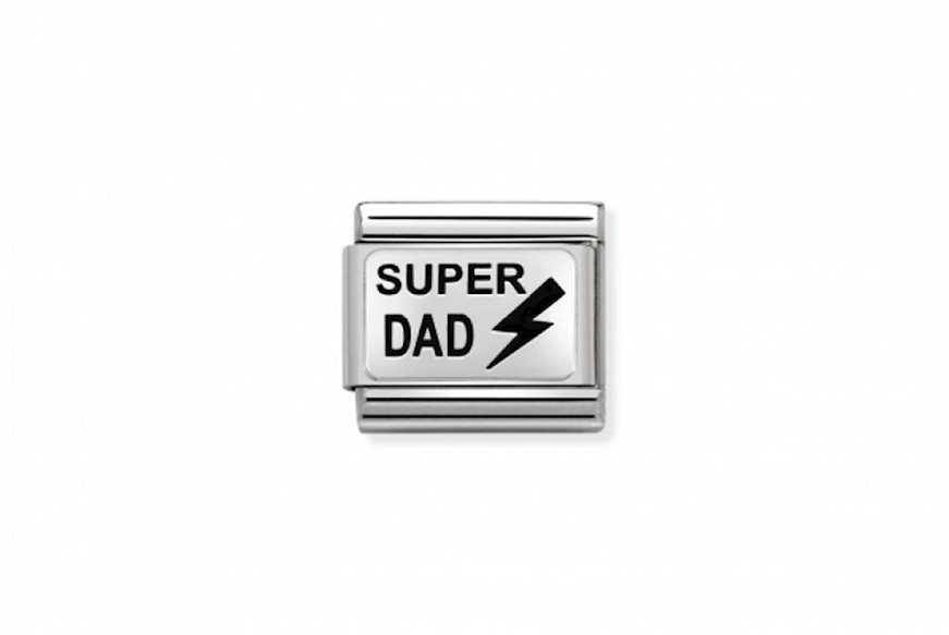 Super papà Composable acciaio e argento Nomination