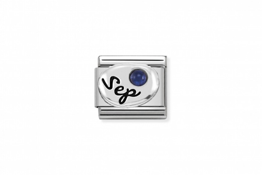 September Composable steel silver and Sapphire stone Nomination