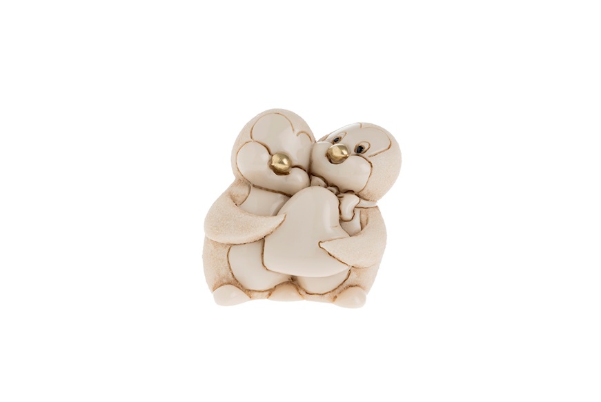 Figurina Coppia pinguini con cuore Selezione Zanolli