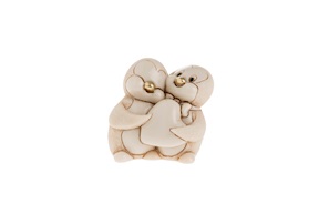 Figurina Coppia pinguini con cuore Selezione Zanolli