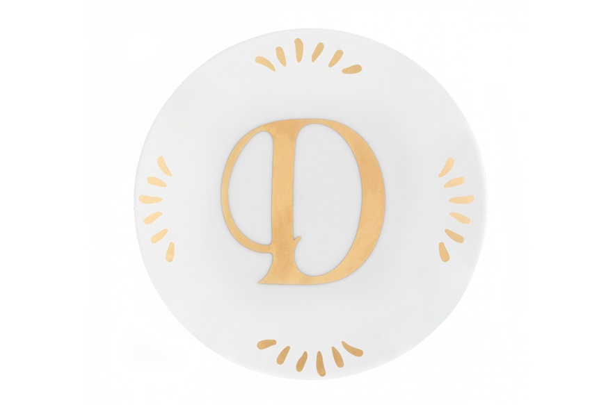 Little plate Lettering porcelain letter D Bitossi home