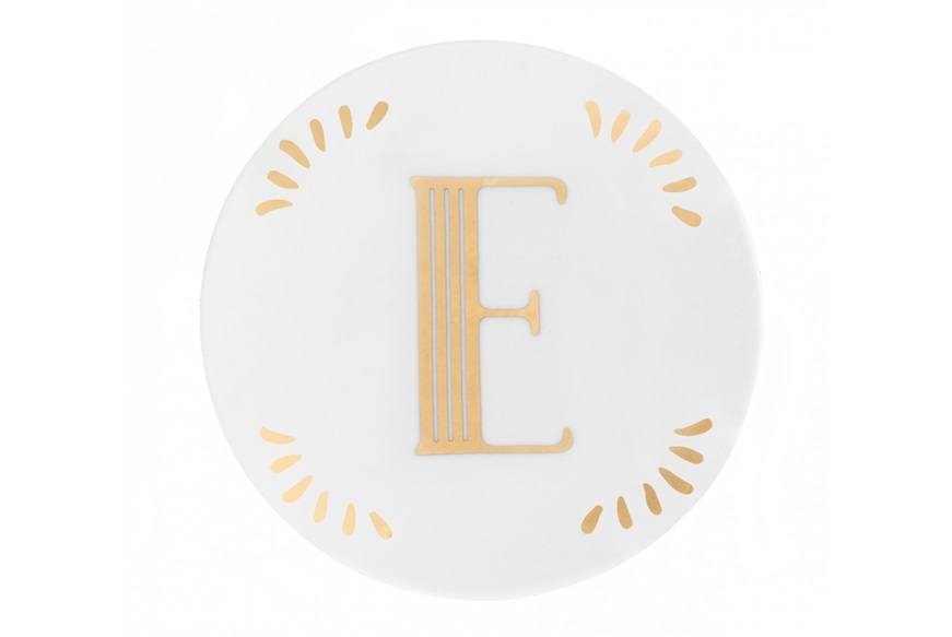 Little plate Lettering porcelain letter E Bitossi home