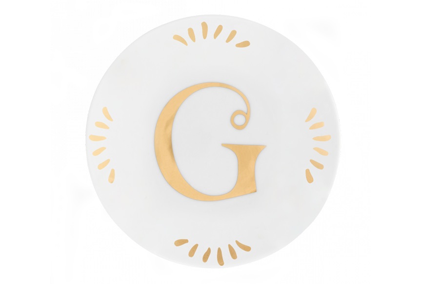 Little plate Lettering porcelain letter G Bitossi home