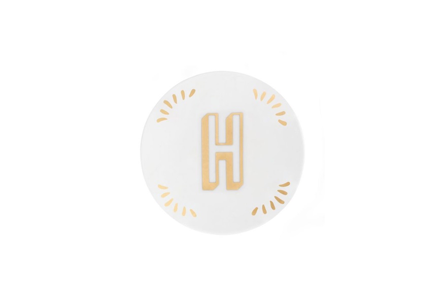Little plate Lettering porcelain letter H Bitossi home