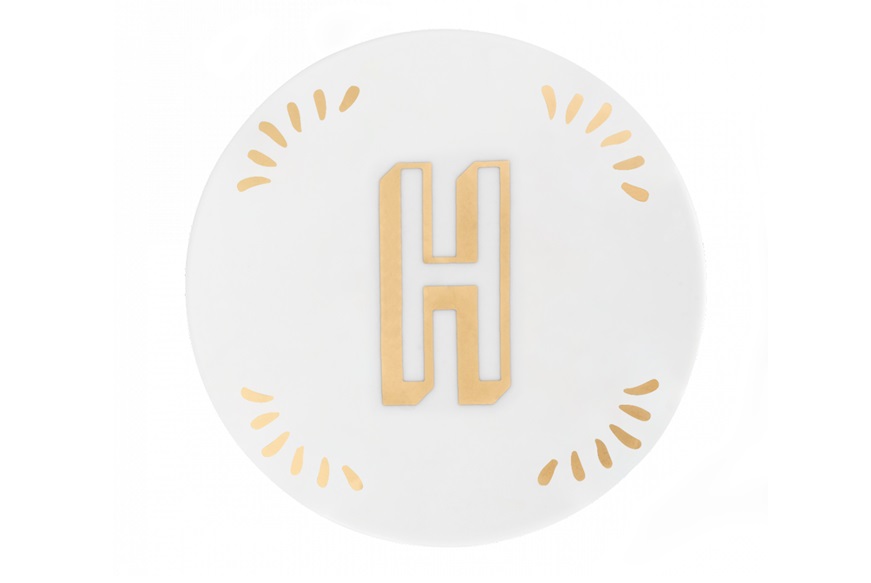 Little plate Lettering porcelain letter H Bitossi home