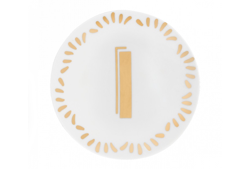 Little plate Lettering porcelain letter I Bitossi home