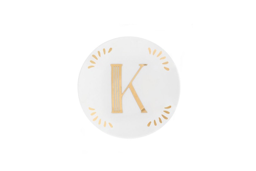 Little plate Lettering porcelain letter K Bitossi home