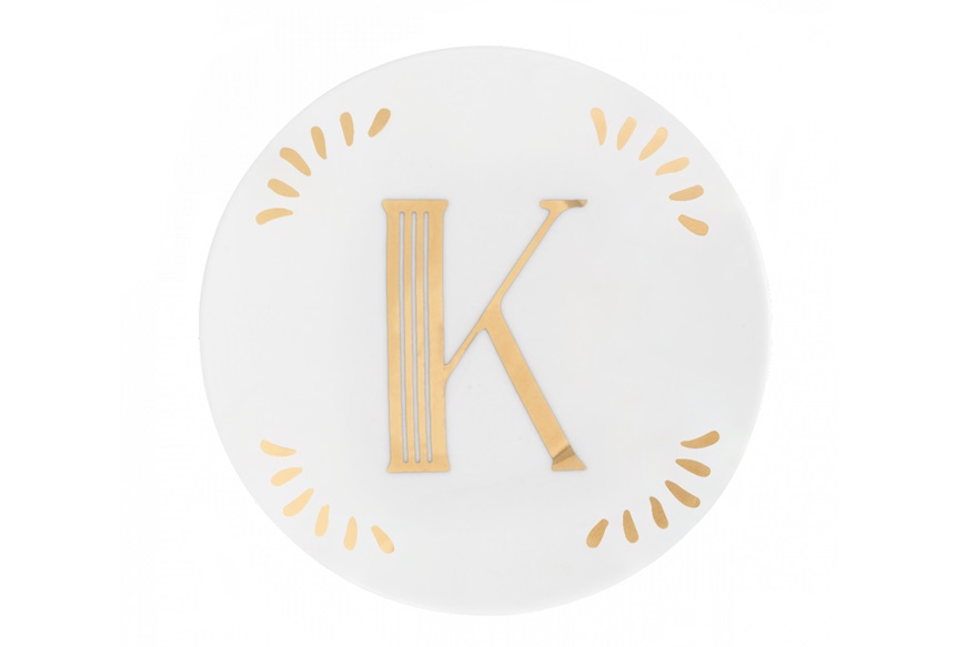 Little plate Lettering porcelain letter K Bitossi home