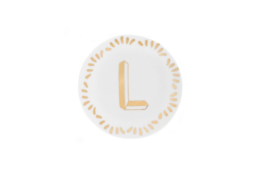 Little plate Lettering porcelain letter L Bitossi home