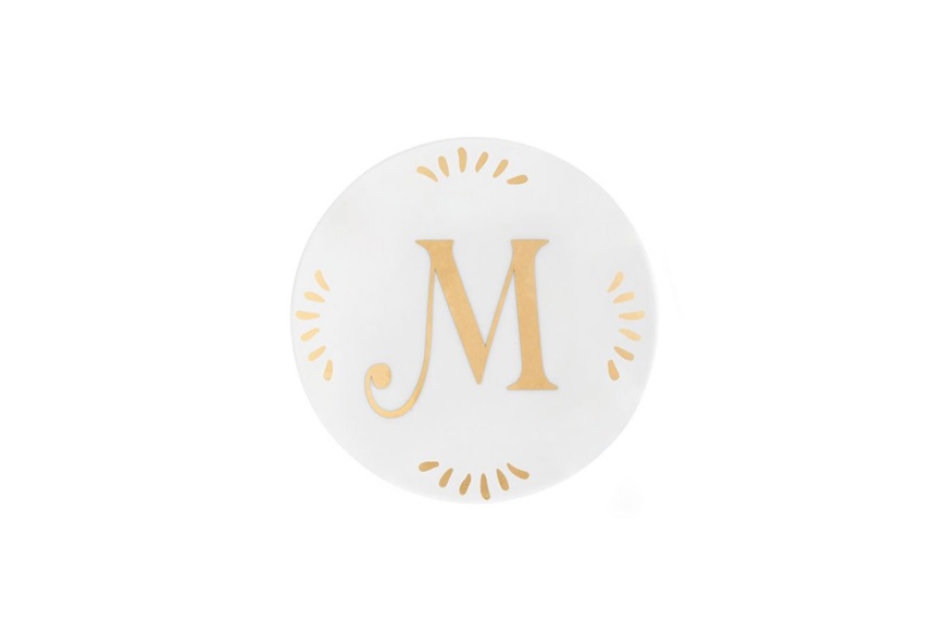 Little plate Lettering porcelain letter M Bitossi home