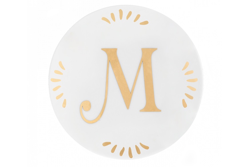 Little plate Lettering porcelain letter M Bitossi home