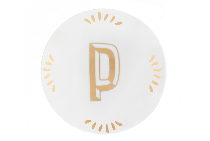 Little plate Lettering porcelain letter P Bitossi home