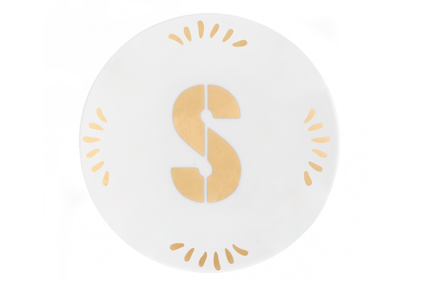 Little plate Lettering porcelain letter S Bitossi home