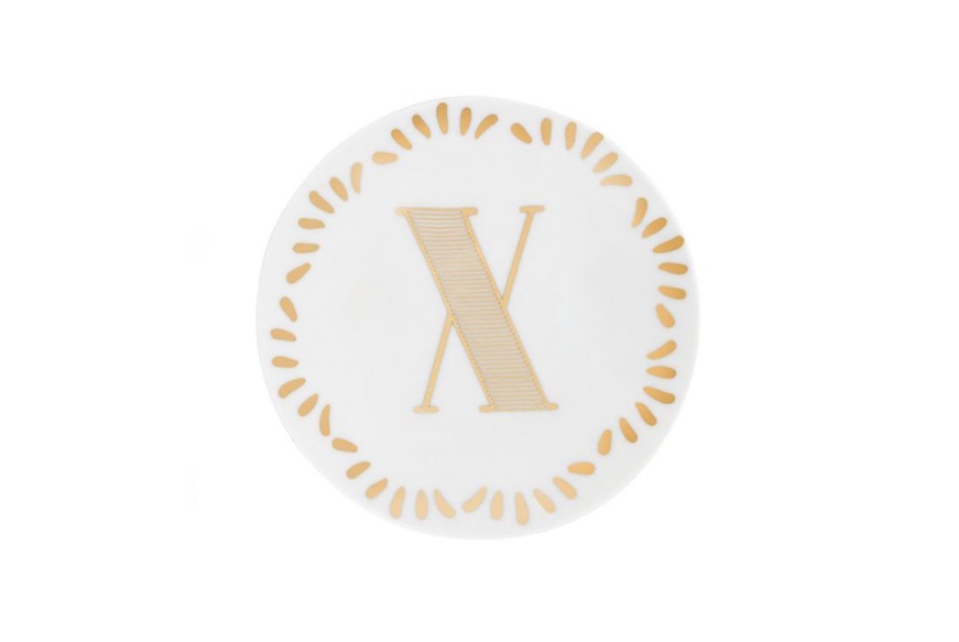 Little plate Lettering porcelain letter X Bitossi home