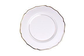 Piatto frutta Glamour porcellana doppio filo oro