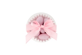 Pirottino Sugared Almonds pink with pink bow Selezione Zanolli