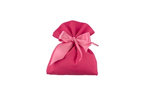 Sacchetto Portaconfetti di cotone fuxia con fiocco fuxia Selezione Zanolli