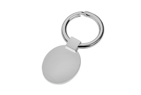 Portachiavi argento con piastrina ovale Selezione Zanolli