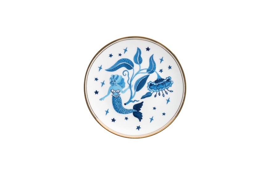 Little plate La Tavola Scomposta porcelain Blue siren Bitossi home
