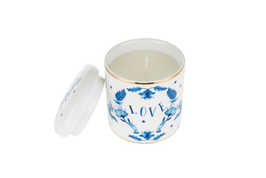 Fragrant candle La Tavola Scomposta porcelain Love Bitossi home