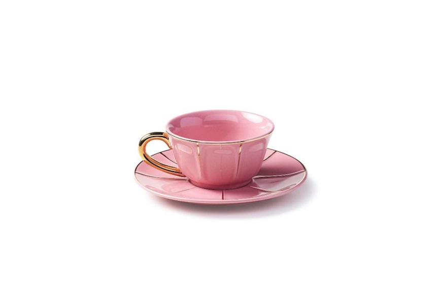 Tea cup La Tavola Scomposta porcelain with saucer Bitossi home