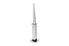 Candlestick silver one flame square Selezione Zanolli