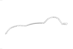 Bracelet silver with groumette chain and central plate Selezione Zanolli