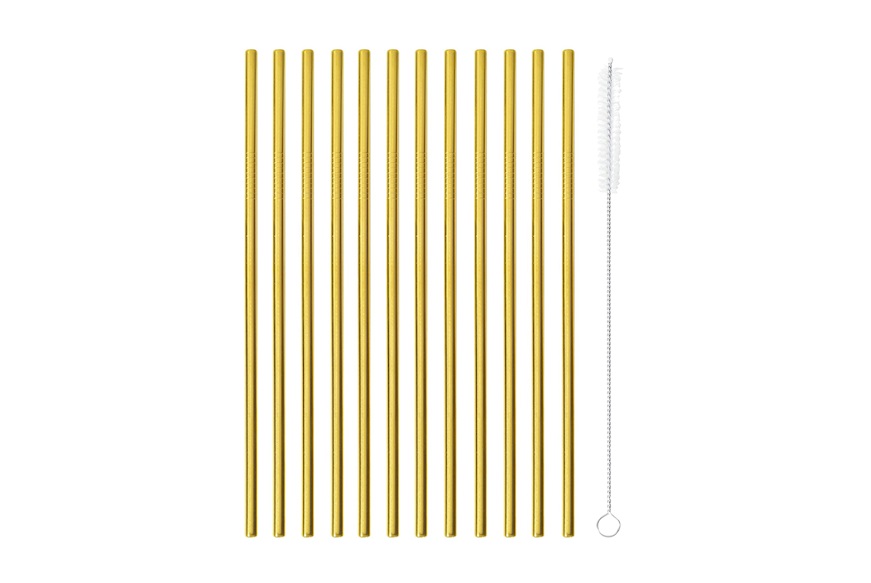 Straight straws Bar steel gold Paderno