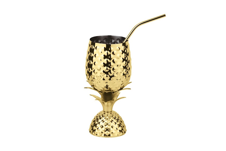 Paderno Pineapple cup Bar steel gold | Buy on Zanolli