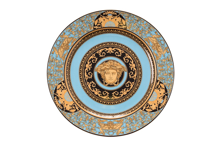 Charger plate Medusa Celeste porcelain Versace