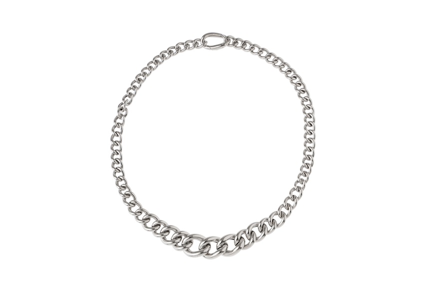 Necklace silver with groumette mesh Unoaerre