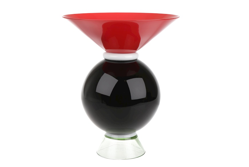 Vase Yemen Murano glass coral milkwhite black green Venini
