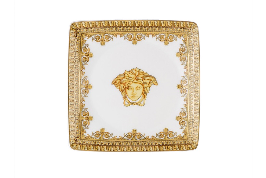 Plate I love baroque porcelain white Versace