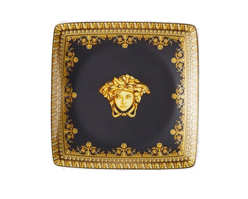 Piattino Baroque porcellana nero Versace