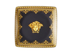 Piattino Baroque porcellana nero Versace