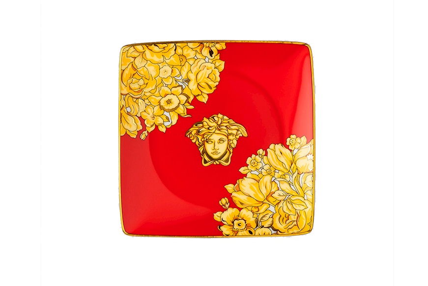 Plate Medusa Rhapsody porcelain red Versace